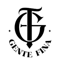 a black and white logo for gente fina